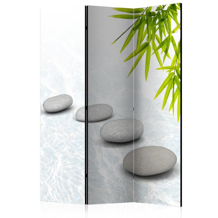 Room Divider Stoic Serenity (3-piece) - composition with stone in Zen style