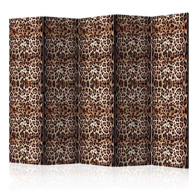 Room Divider Animal Pattern II (5-piece) - pattern imitating a panther's coloring