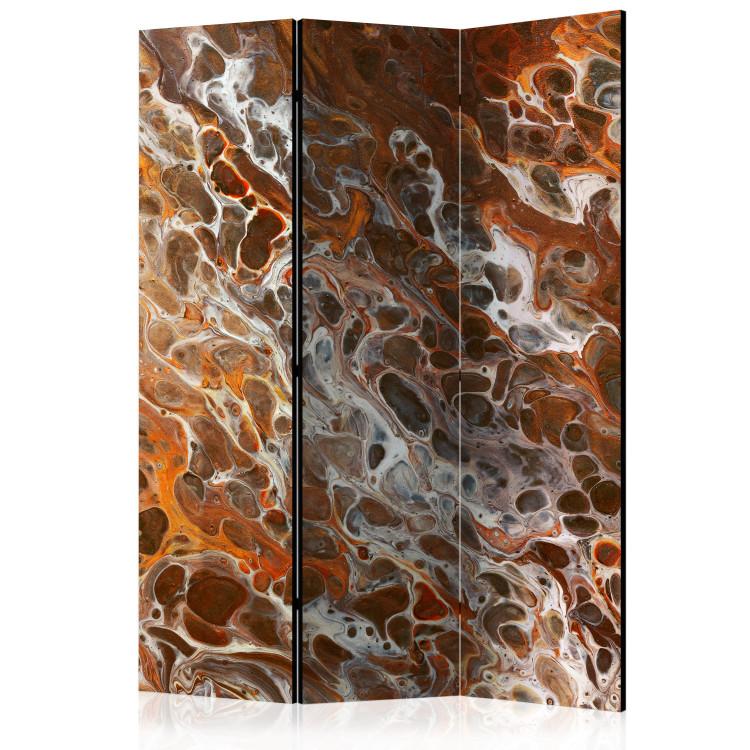 Room Divider Brown Craters (3-piece) - artistic warm-toned abstraction