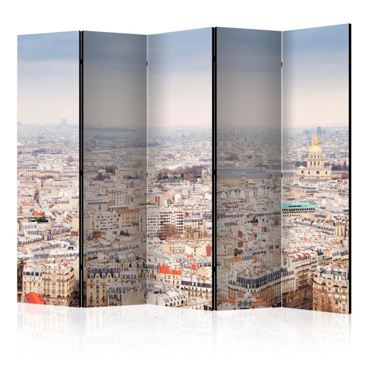 Room Divider Parisian Alleys II (5-piece) - Paris architecture from a bird's eye view