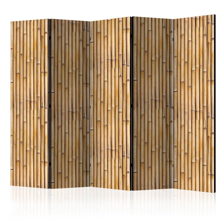 Room Divider Amazonian Wall II (5-piece) - light brown bamboo sticks