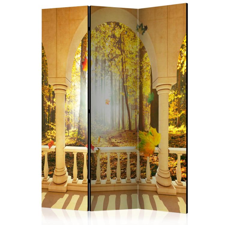 Room Divider Dream of the Autumn Forest (3-piece) - picturesque landscape among trees