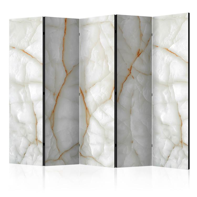 Room Divider White Marble II (5-piece) - unique background with stone texture