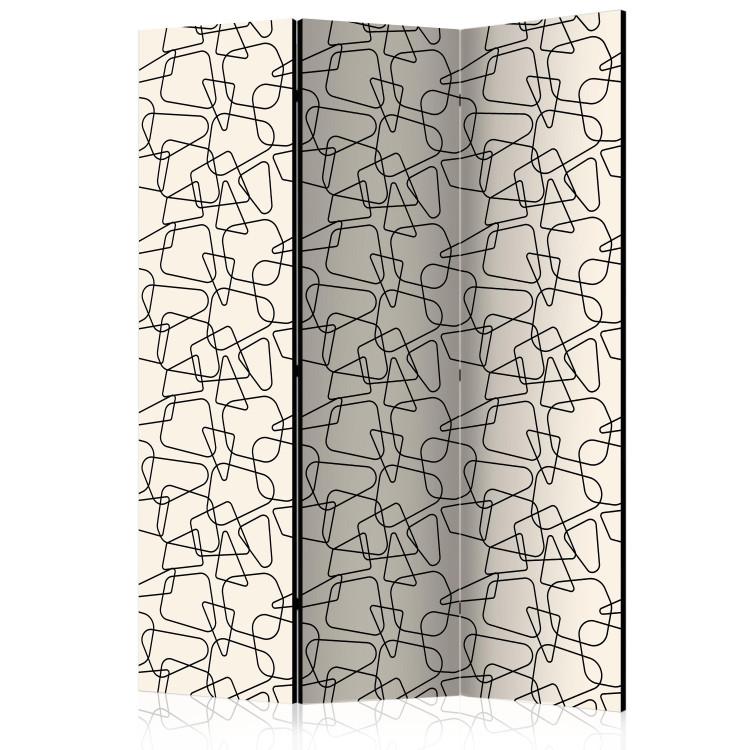 Room Divider Rounded Geometry (3-piece) - modern pattern on a light background