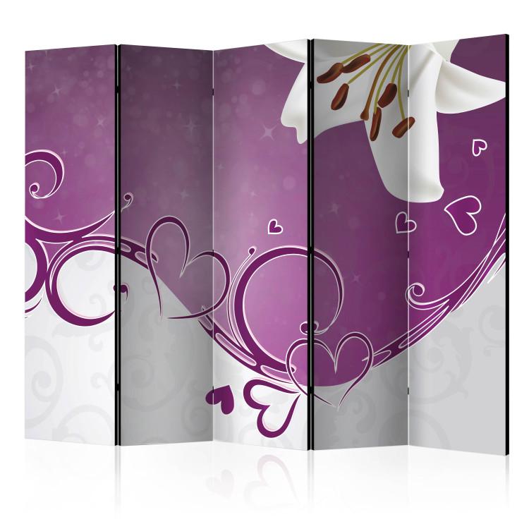 Room Divider Melody of Love II (5-piece) - romantic abstraction in ornaments