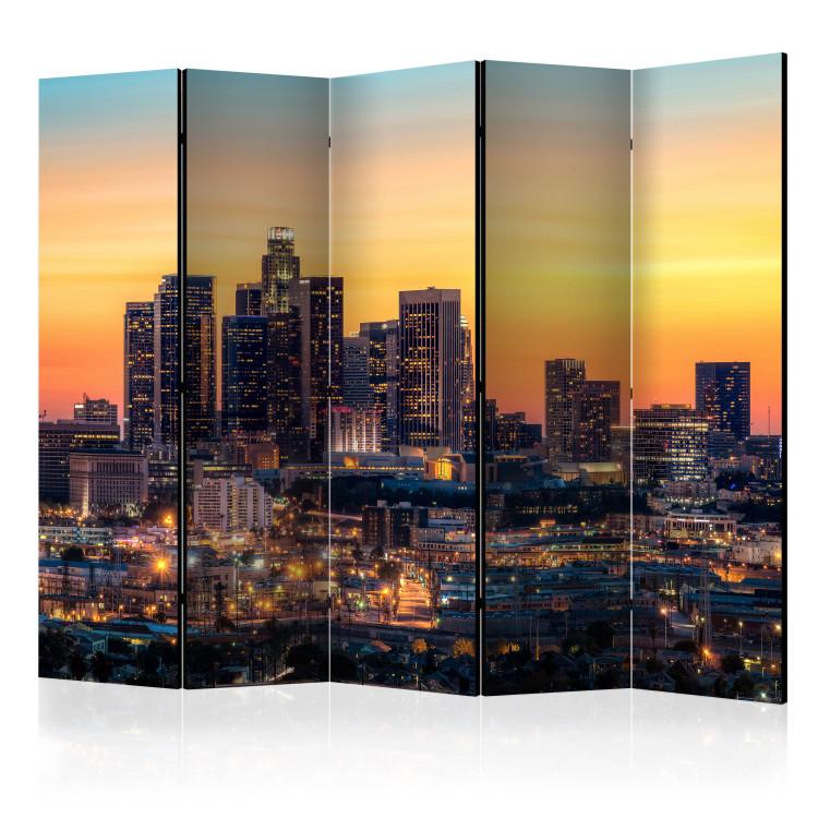 Room Divider Californian Evening II (5-piece) - sunset over the city