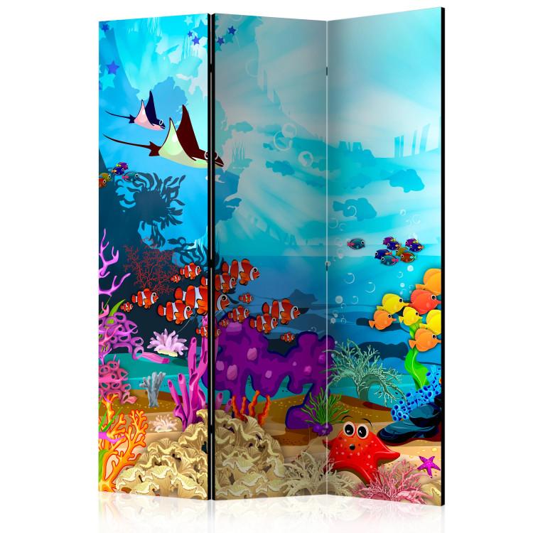 Room Divider Colorful Fish (3-piece) - cheerful colorful composition for children