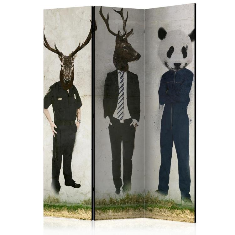 Room Divider Man or Animal? (3-piece) - three human figures with animal heads