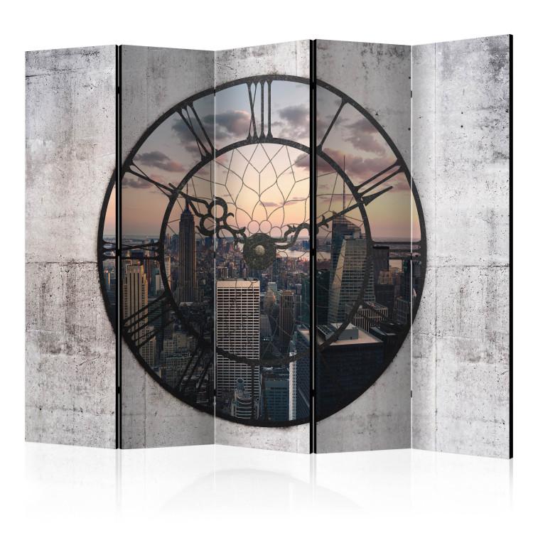 Room Divider NYC Time Zone II (5-piece) - cityscape and skyscrapers view from the window