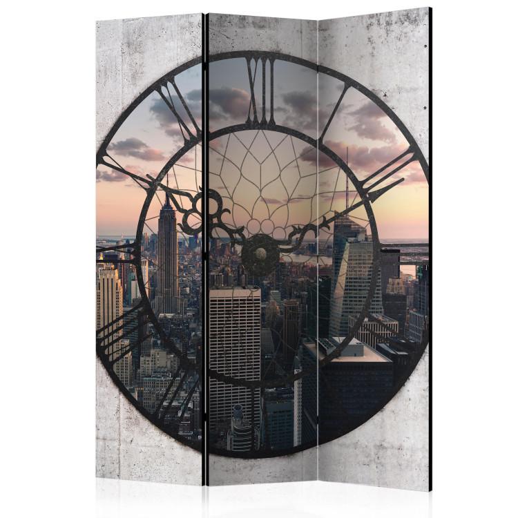 Room Divider NYC Time Zone (3-piece) - city architecture view from the window