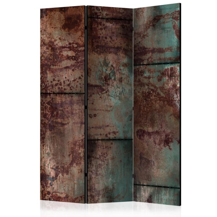 Room Divider Dark Sheet (3-piece) - retro-style metal texture background