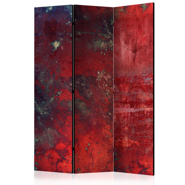 Room Divider Red Concrete (3-piece) - irregular background with a crimson touch