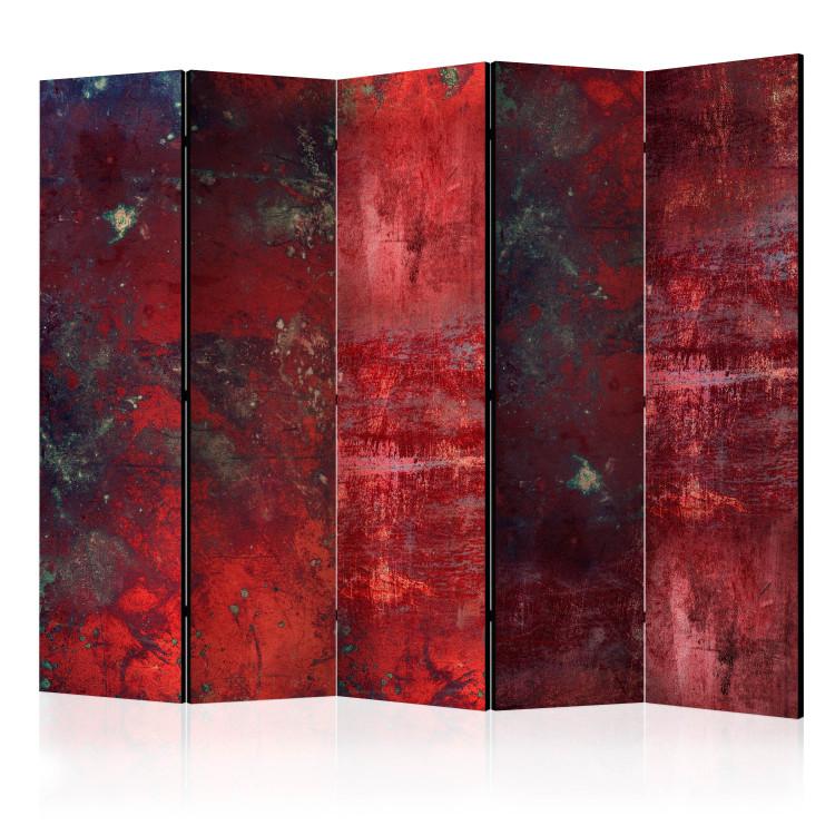 Room Divider Red Concrete II (5-piece) - irregular background with a touch of crimson