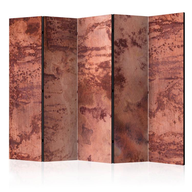 Room Divider Red Sheet II (5-piece) - composition with a stone texture