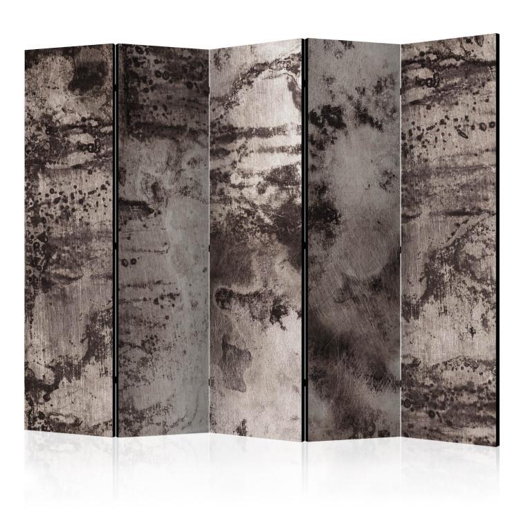 Room Divider Old Metal II (5-piece) - composition in shades of gray