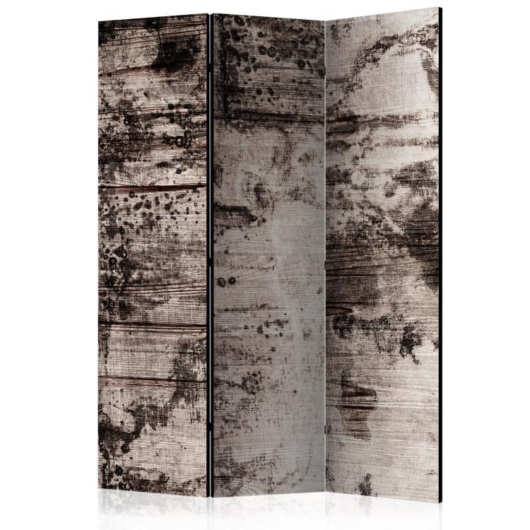 Room Divider Burnt Wood (3-piece) - retro-style background in grays