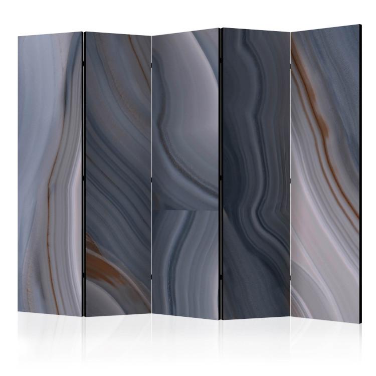 Room Divider Sea Current II (5-piece) - abstraction in browns and grays