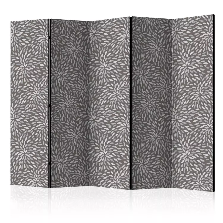 Room Divider Grains II (5-piece) - background in a repeatable pattern in gray tones