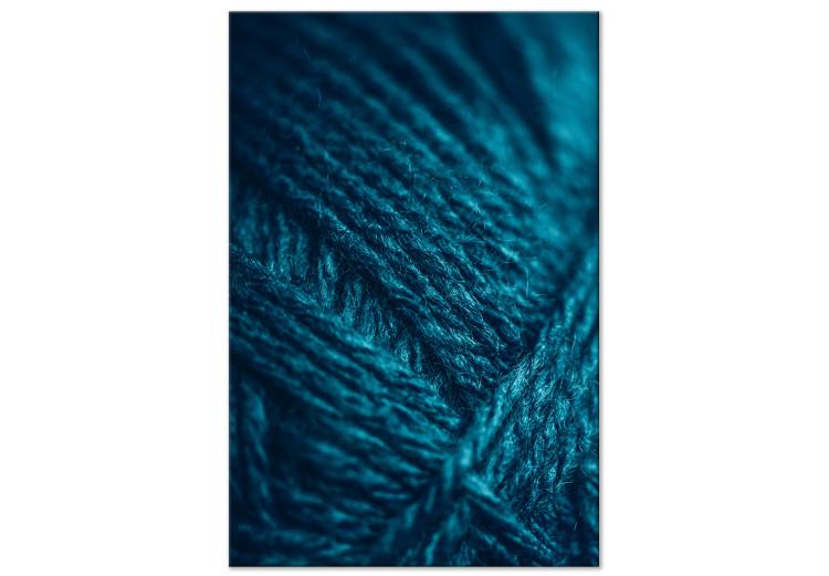 Canvas Print Emerald yarn - an enlarged fragment of a turquoise thread