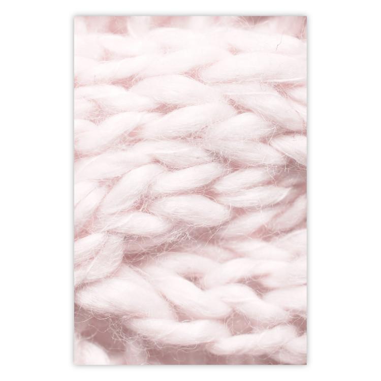 Poster Pastel Warmth - texture of pink woolen braid