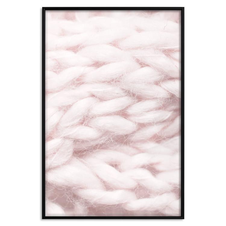 Poster Pastel Warmth - texture of pink woolen braid