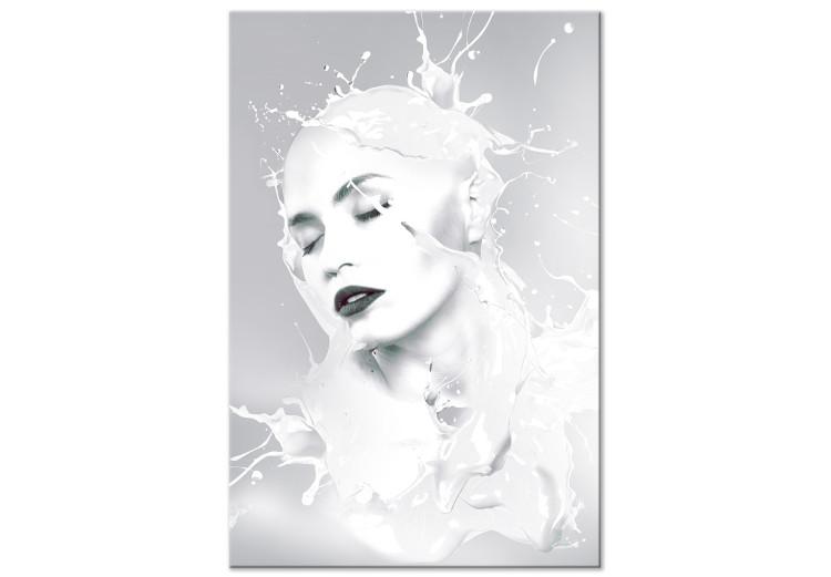 Canvas Print Woman bathed in milk - an abstract composition on grey background