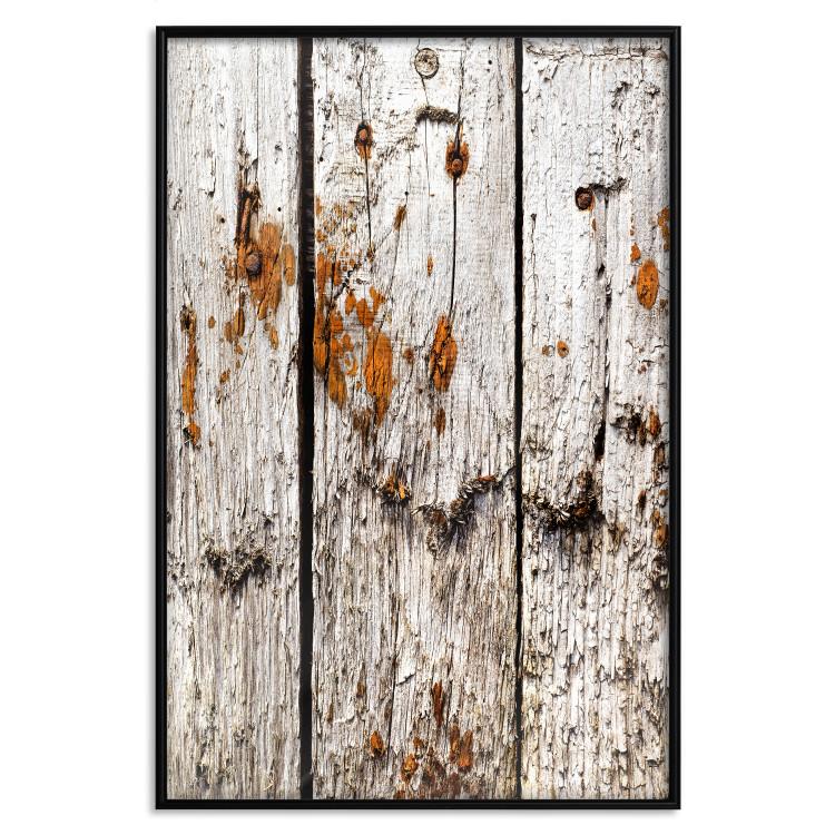 Poster Timeless Tale - texture of wooden planks with brown dust