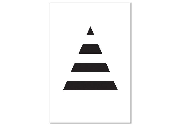 Canvas Print Triangle with black & white stripes - abstraction on white background