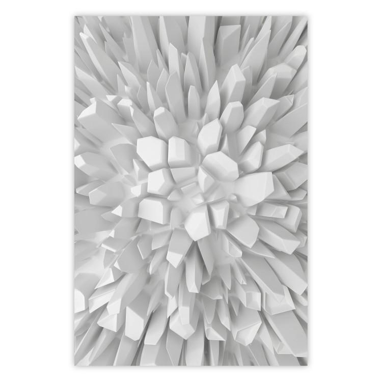 Poster Icy Love - abstract white rocks of various sizes with 3D effect