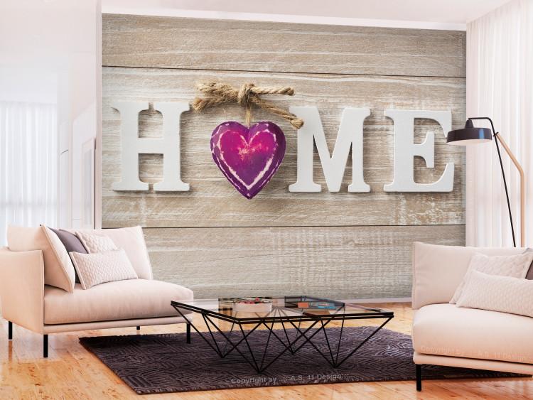 Wall Mural Home Heart (Violet)
