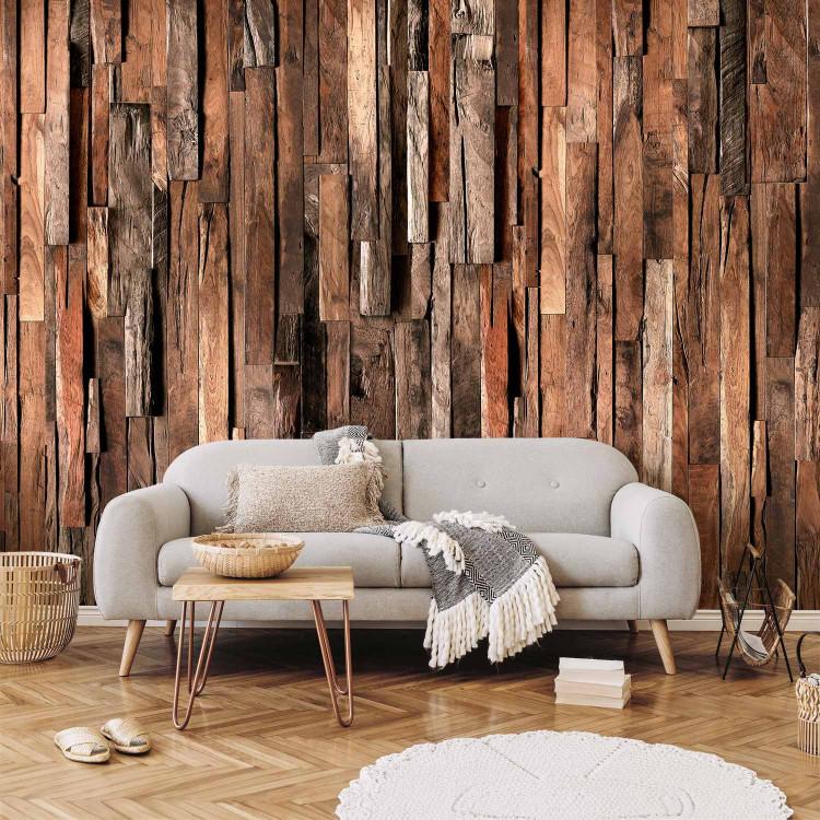 Wall Mural Wooden Curtain (Brown)