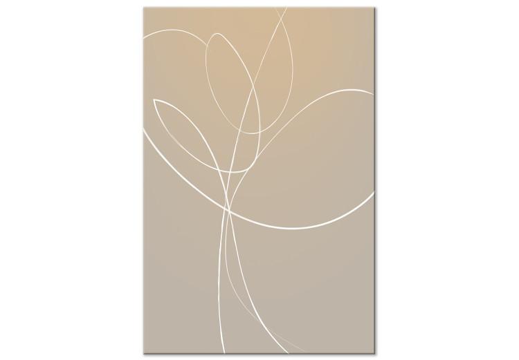 Canvas Print White line arranged in floral motif - line art abstraction