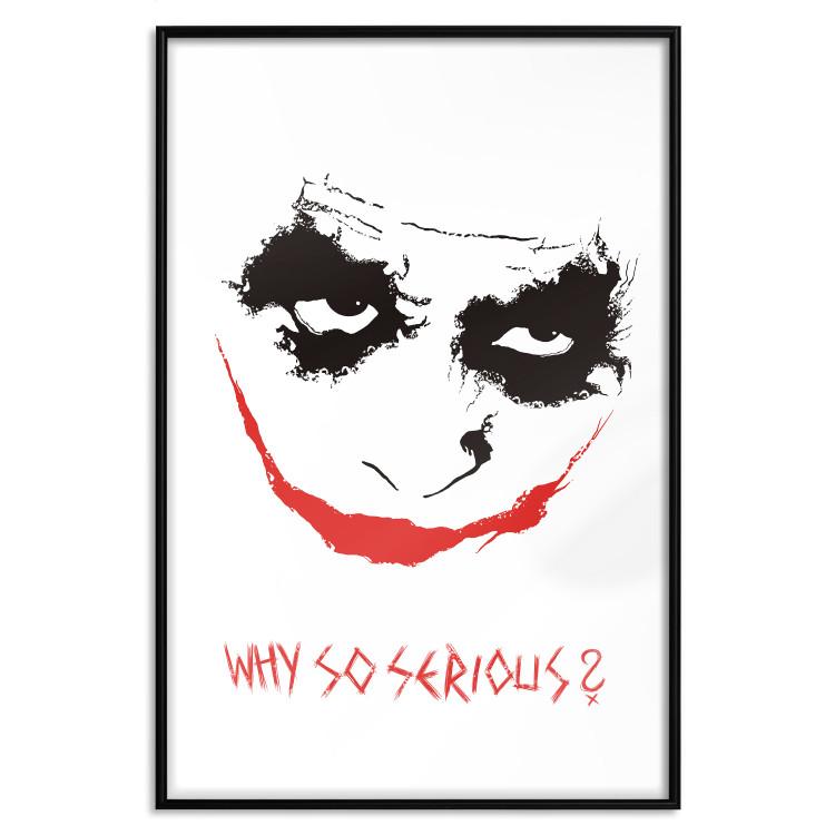 Poster Why so Serious? - English text under an abstract face