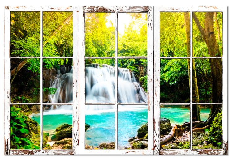 Large canvas print Emerald Waterfall [Large Format]