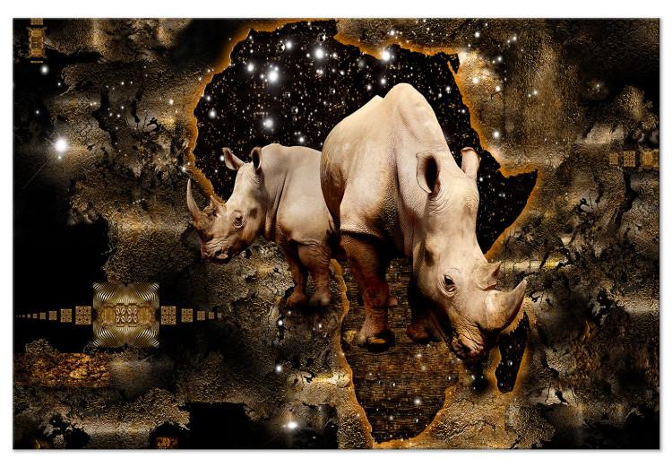 Large canvas print Golden Rhino [Large Format]