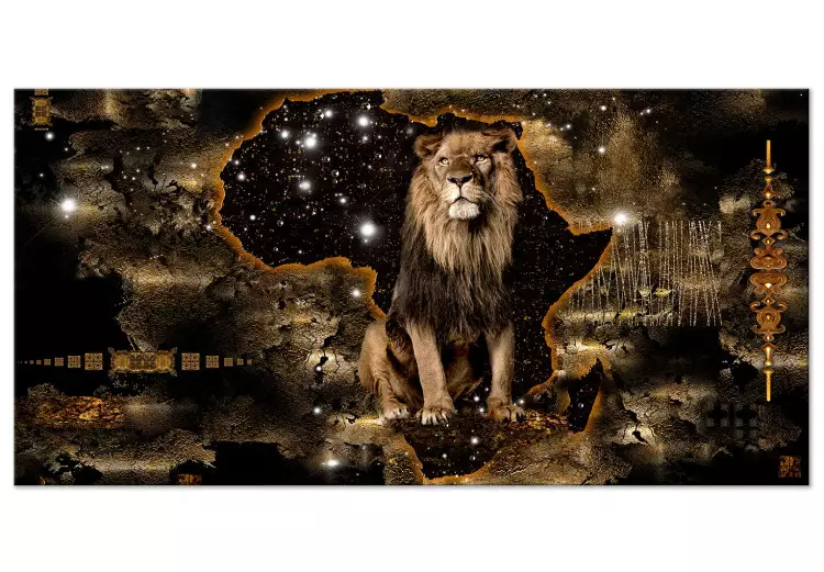 Large canvas print Golden Lion II [Large Format]