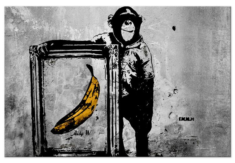 Large canvas print Banksy: Monkey with Frame [Large Format]