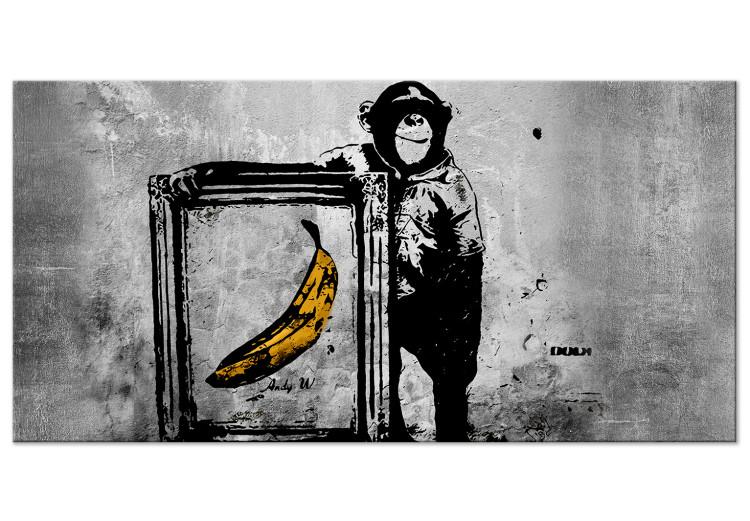 Large canvas print Banksy: Monkey with Frame II [Large Format]