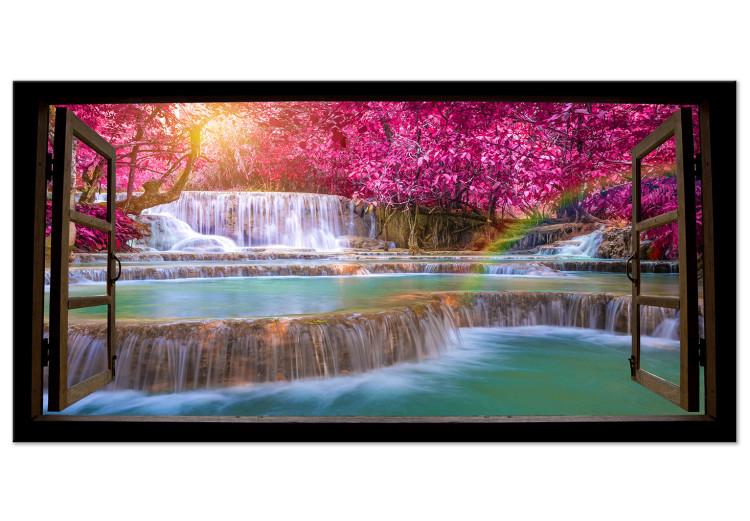 Large canvas print Pink Trees and Waterfall II [Large Format]