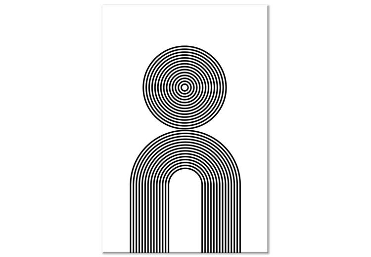 Canvas Print Hypnotic lines - black and white abstraction depicting circles