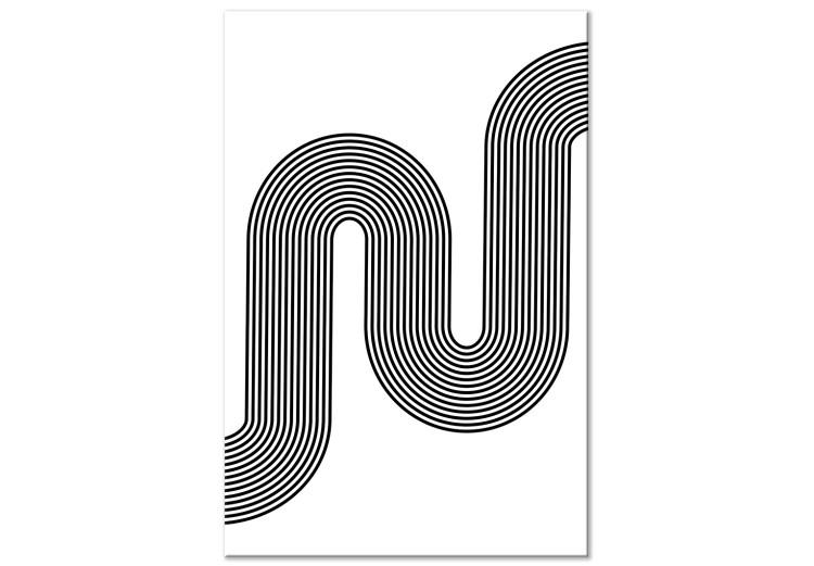 Canvas Print Black lines arranged in a pipe shape - abstraction on white background