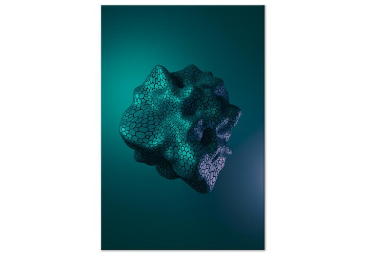 Canvas Print Cosmic stone - a futuristic abstraction on a dark green background