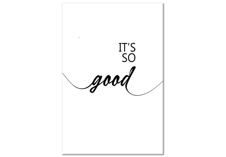Canvas Print Black English It's so good sign - minimalistic on a white background