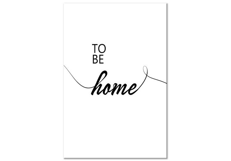 Canvas Print Black English To be home sign - minimalistic on a white background