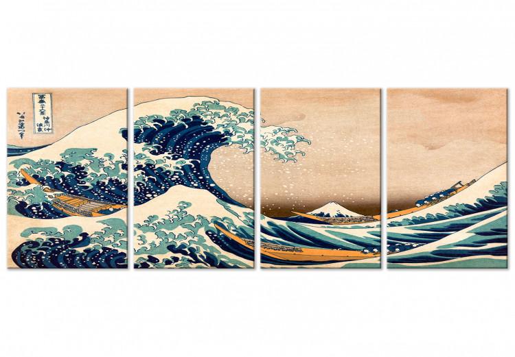 Canvas Print The Great Wave off Kanagawa (4 Parts)