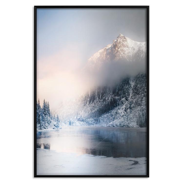 Poster Wonder of Nature - winter landscape of a sparkling lake against mountains