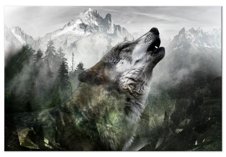 Canvas Print Howling Wolf (1 Part) Wide