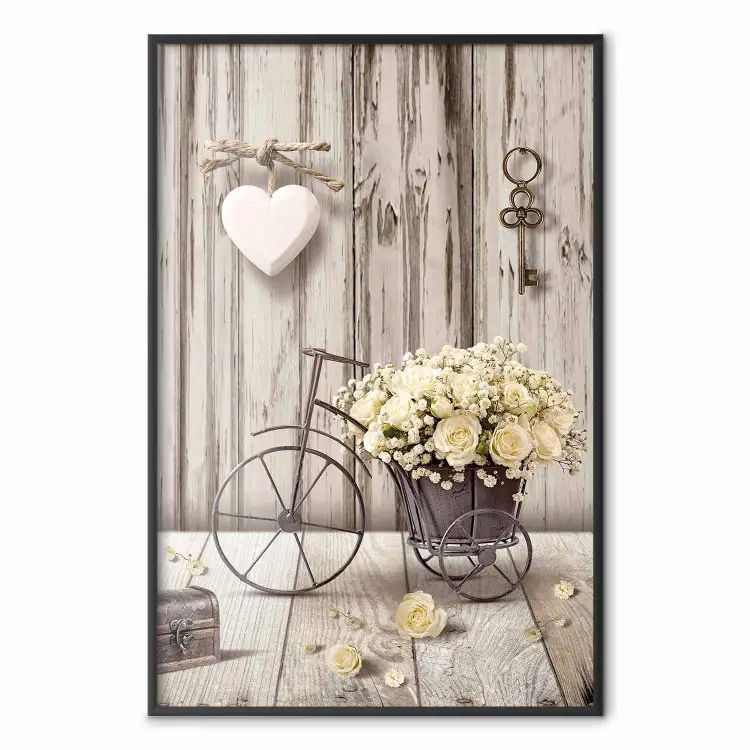 Secret Bouquet - decorative bicycle with yellow flowers in retro style