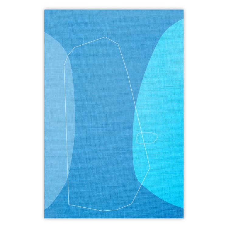 Poster Shapes of Blue - abstract blue composition of shapes and lines