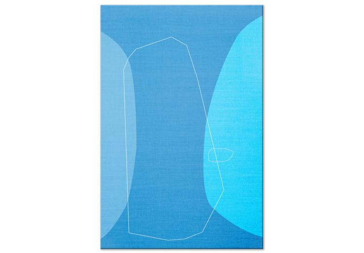 Canvas Print White polygon on blue background - modern geometric abstraction